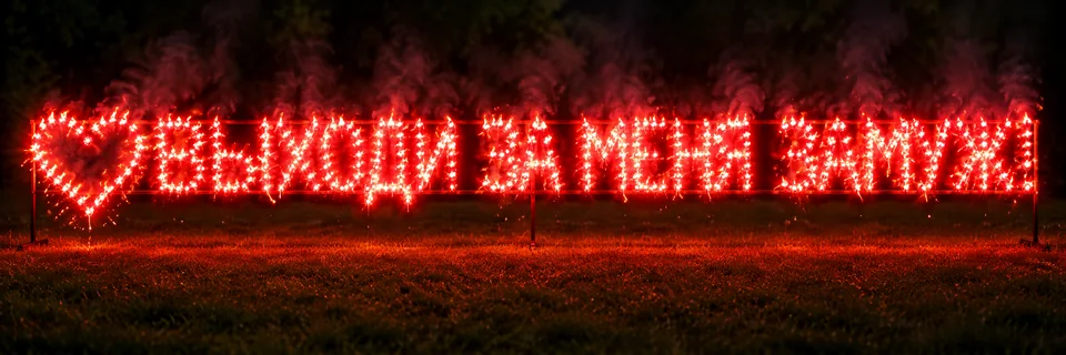 Lichterbild "Herz - Выходи за меня замуж !"