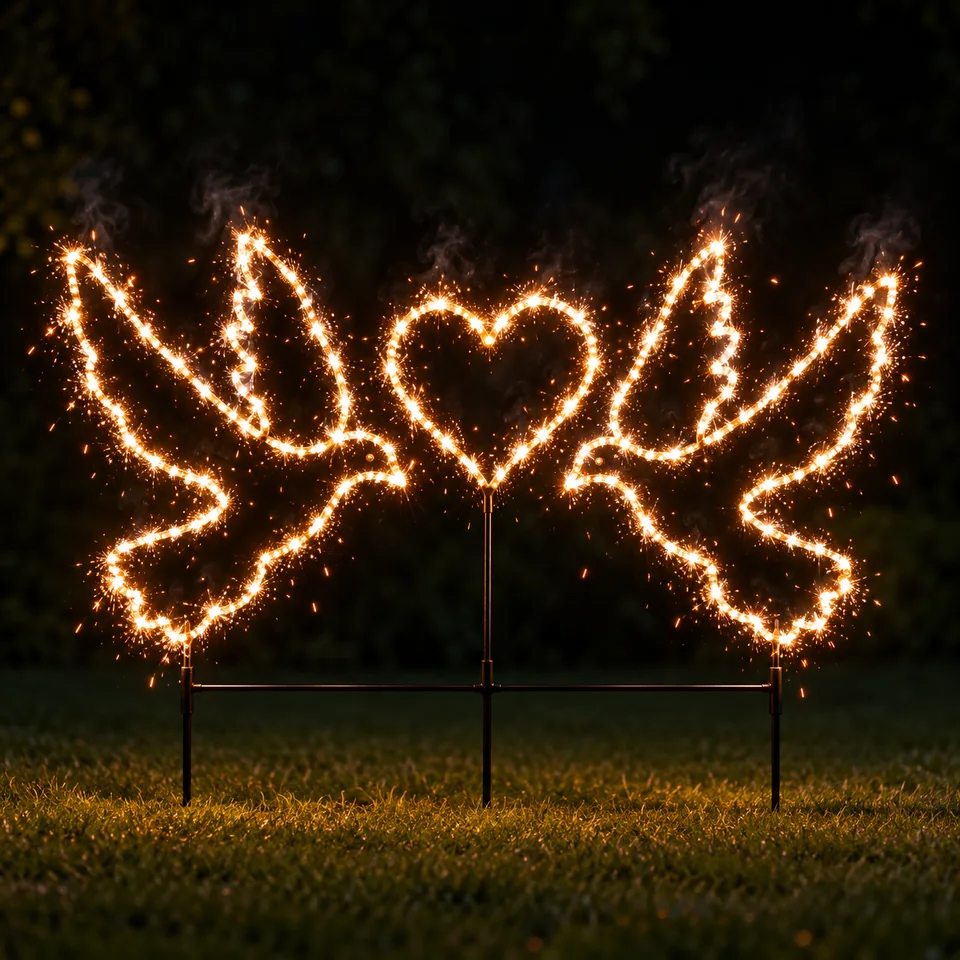 Lichterbild "Zwei Tauben mit Herz"1