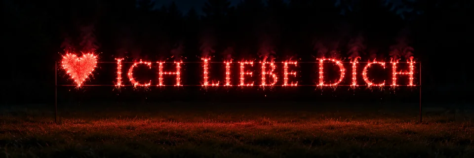 Lichterbild "Herz mit ICH LIEBE DICH"