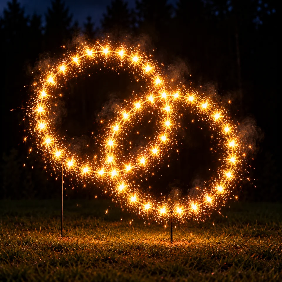 Lichterbild Brennende Ringe Hochzeit